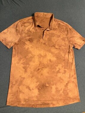 lululemon athletica Men's Polo in Rust Tie-Dye Orange/Brown